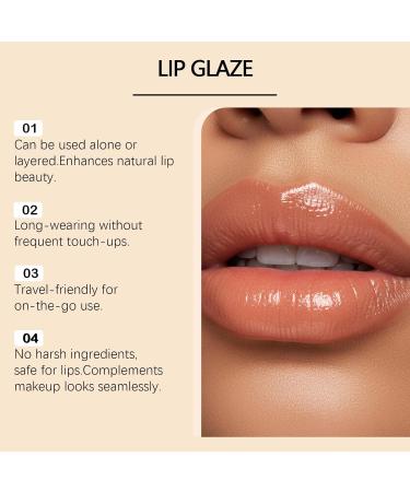  Hengxuan Apricot-Scented Moisturizing Lip Gloss for Dry Lips - Plant-Based Moisturizing Formula Silky Texture Mirror-Look Shine Daily Care for On-the-Go with a Plumping Effect (4) - Buy Online on GoSupps.com