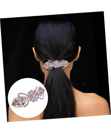 Housoutil Temperament Hair Clip Hair Clips for Thick Hair Barrettes for Women Hair Accessories for Women Barrettes for Thick Hair Mother Style Rhinestones Miss Purple Ponytail - Buy Online on GoSupps.com