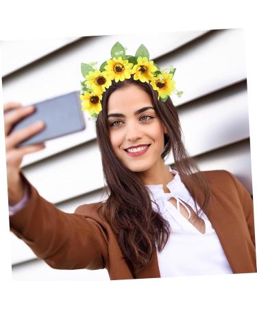 HONMEET Garland Headband Boho Decor Flower Headband 70s Flower Crown 70s Headband Decorative Headband Bohemian Headband Sunflower Hair Accessories Sunflower Crown Flower Crown Women Fabric - Buy Online on GoSupps.com
