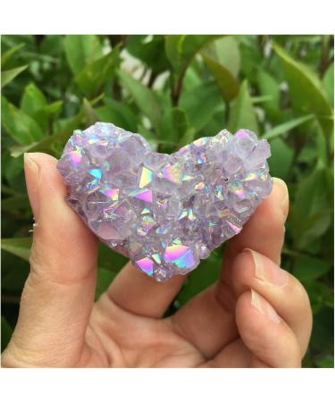 Natural Crystal Rough 1pcs Amethyst Geode Heart Shaped Crystal Crystals Stones Titanium Rainbow Aura Amethyst Cluster Angel Aura Quartz Home Decoration Crafts - Buy Online on GoSupps.com