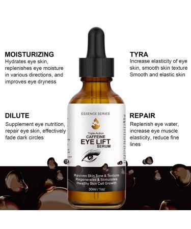 Caffeine Eye Serum with EGCG, Vitamin C, Hyaluronic Acid & Collagen - 1 oz - Reduces Puffiness, Dark Circles, Wrinkles - Buy Online on GoSupps.com