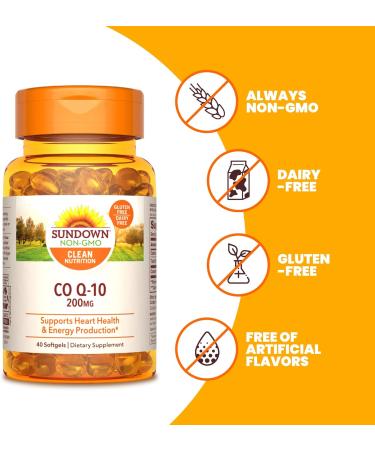 Buy Sundown CoQ10 200mg Softgels - Supports Heart Health & Energy | 40 Count - International Shipping Available - Buy Online on GoSupps.com