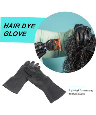 Healeved 6 Pairs Black Gloves Reusable Hair Coloring Gloves Hair Salon Gloves Hair Dye Man Medium Lx2pcs - Buy Online on GoSupps.com