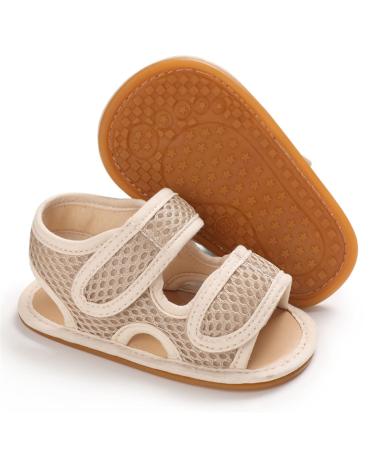 RVROVIC Baby Boys Girls Sandals Premium Soft Anti-Slip Rubber Sole Infant Summer Outdoor Shoes Toddler First Walkers 0-6 Months 1 Khaki
