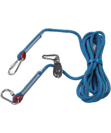Reflective 360 Degree Rotating Pulley Dog Tie Out Cable Heavy Duty Dog Runner Cable for Outdoor Camping Yard 16.4ft Length for Maximum Freedom and Safety (Blue) - Buy Online on GoSupps.com