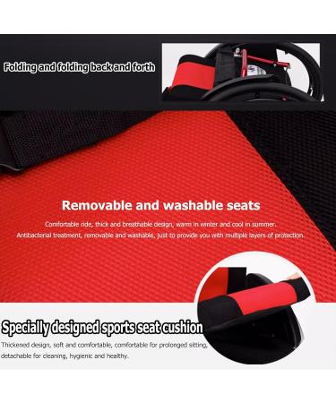Wheelchair Foldable Lightweight Ultra Lightweight Foldable Wheelchair Aluminum Seat Ultra Lightweight Lightweight Easy to Fold Seat Belt Design(38in/14.9in) - Buy Online on GoSupps.com