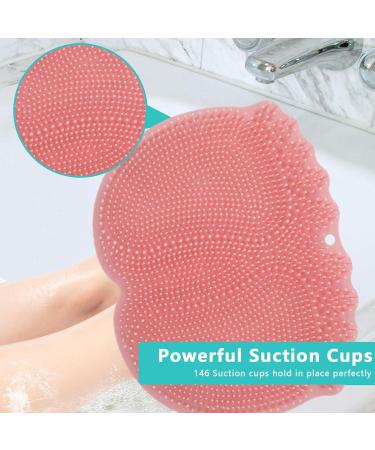 Premium Foot Scrubber for Shower - Non-Slip Suction Cup Cleaning Brush for Smoothing & Massaging - Pink - Buy Online on GoSupps.com