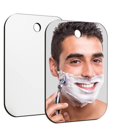 2 Pack Shower Mirror Fogless for Shaving 8x10.7Larger Mirror for Wall Hanging Frameless Portable Camping Travel Mirrors Unbreakable Handheld Locker Makeup Plastic Shave Mirror Bathroom 2 Pack-10.7x8