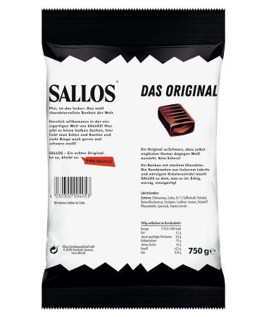 Sallos Original Licorice Candy - 750g Vegan Herbal Treat Large Benefit Pack Natural Spicy Licorice - International Shipping - Buy Online on GoSupps.com