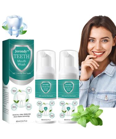 Jorondy Teeth Mouthwash Teethaid Mouthwash herbal-up oral repair foam tooth-up mouthwash jorondy tooth mouth rinsing tooth white toothpaste deeply cleaning stain removal (2PC)