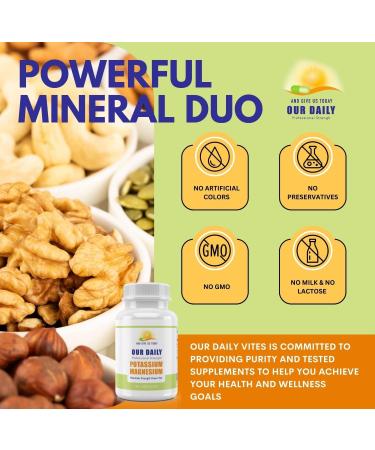 Daily Vites Magnesium Potassium Complex - 90 Capsules for Vascular Health & Leg Cramp Relief - Buy Online on GoSupps.com