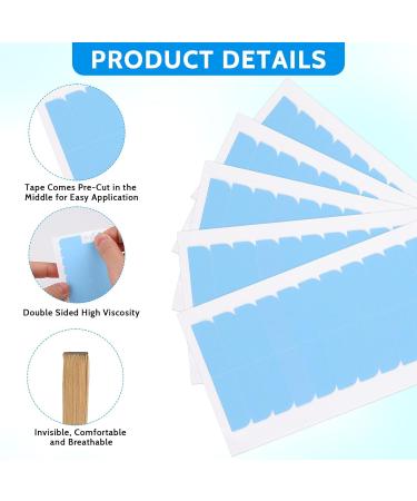 Mozeat Lens 240 Pcs Hair Extension Replacement Tape Strips - Adhesive Wig Band Tabs (4 x 0.8cm) - Blue Striking Real Hair Extension Tape - Buy Online on GoSupps.com