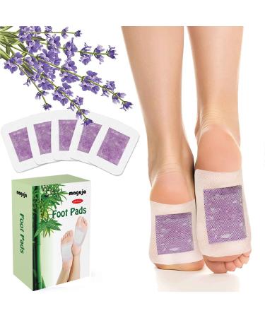 maguja 50Pcs Upgraded 2 in 1 Natural Lavender Foot Pads for Foot and Body Care | Sleep & Feel Better | Premium Organic Foot Pads for Travel and Home Use(Lavender)