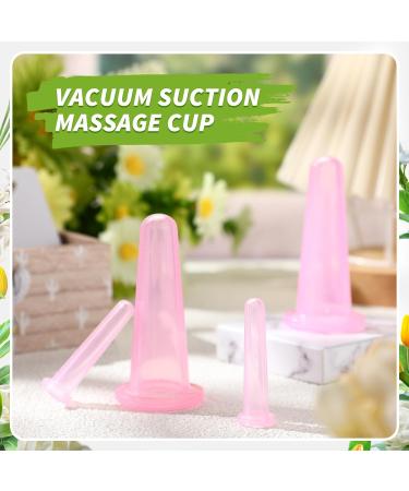 Threlaco 4 Pcs Face Cupping Set Facial Cupping Set for Face and Eye Massage Silicone Massage Vacuum Anti Aging Beauty Tool Facial Care(Pink) - Buy Online on GoSupps.com