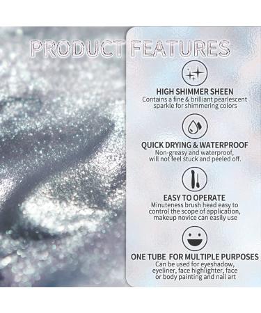 Catkin Liquid Glitter Eyeshadow - High Pigmented Metallic Finish - Long Lasting Shimmer Makeup (C01 Silver Tears) - Buy Online on GoSupps.com
