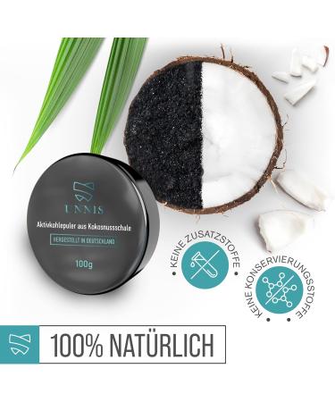 Unnis Natural Coconut Activated Carbon Powder - Best Teeth Whitening Toothpaste & Charcoal Powder for Bright Smiles - Buy Online on GoSupps.com