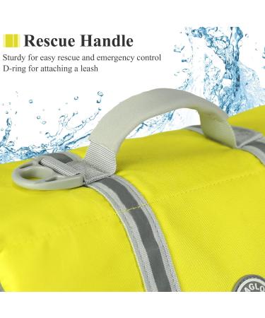 Vivaglory Ripstop Dog Rescue Vest - Small Medium Buoyancy & Visibility for Boats | Yellow-Gray | Size M (53-63cm) - Buy Online on GoSupps.com