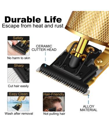 Men's Cordless Rechargeable Hair Clippers - Gold Metal Body Trimmer for Professional Hair Cutting and Grooming - Buy Online on GoSupps.com