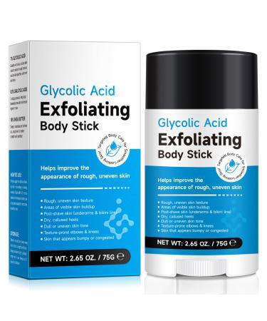 Exfoliating Body Stick with AHA 7% + BHA 0.5% Smooth & Soft Skin Formula Solid Non-Messy Texture With Shea Butter for Nourishing Care For Arms Legs Inner Thighs Underarms & Rough Areas