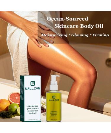 WALLZON Firming & Moisturizing Body Oil for Women with Seaweed Extract 5 oz After Shower Skincare Oil Non-Greasy Lightweight Fast-Absorbing Improves Skin Elasticity Citrus Scent - Buy Online on GoSupps.com