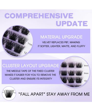Soft Wispy D Curl 0.07mm Cluster Lashes 8-16mm Mix - DIY Individual Eyelash Extensions - Buy Online on GoSupps.com