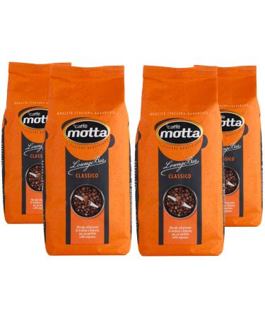CAFFE' MOTTA Caffe en grains 4 kg grains de caf de qualit Lounge Bar Espresso Classic M lange Arabica et Robusta fabriqu en Italie (4 bo tes de 1 kg) Lounge Bar Classique 1 kg (Lot de 4)