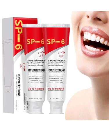 Dentifrice Blanchissant 2pcs Sp6 Dentifrice SP-6 Dentifrice Probiotique Blanchissant SP6 Dentifrice Probiotique Nettoyage en Profondeur Haleine Fra che Soin Complet des Dents et Gencives