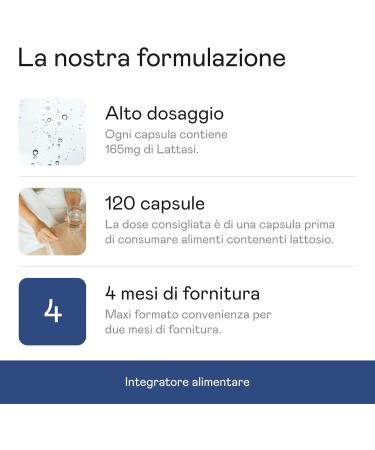 Lactase immediate effect 120 cps 16500 FCC - The only product in Italy and safe - High dose for lactose intolerance - Improves digestion Milk Dairy products - Digestive enzymes - AENEA - Buy Online on GoSupps.com