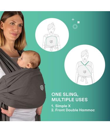 KOALA BABYCARE Baby Sling Carrier Stretchy Baby Wrap Carrier - Grey - Buy Online on GoSupps.com