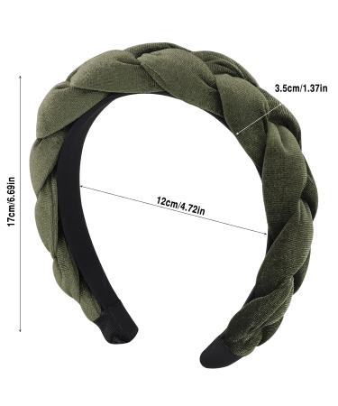 Total Ripped Braided Headband - Vintage Twisted Knotted Padded Hair Accessory for Women & Girls - Green - Buy Online on GoSupps.com