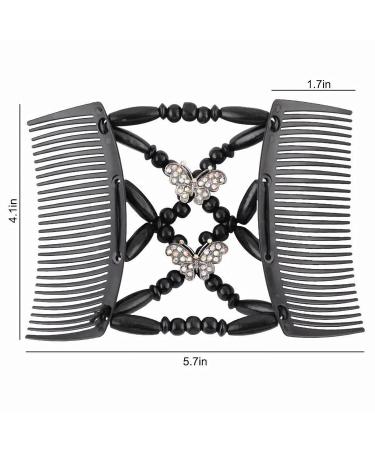 4 Pieces Women's Hair Clips Set - Elastic Pearl Hairpins Butterfly & Flower Hair Combs for Thick or Fine Hair - Buy Online on GoSupps.com