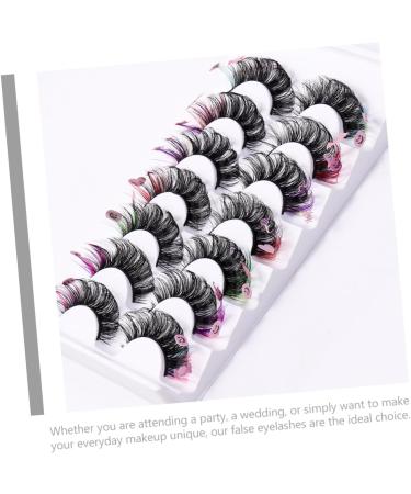 FRCOLOR 7 Pairs false eyelashes cosplay lashes lash extension cluster lashes false lash curl lash clusters women lashes with color makeup eyelashes extend artificial fiber make up - Buy Online on GoSupps.com