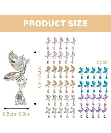 10x/Pack Butterfly Wing Nails Charm Butterfly Pendants Charm Decorations Dangle Nails Charm Nails Supplies Hy4364 - Buy Online on GoSupps.com