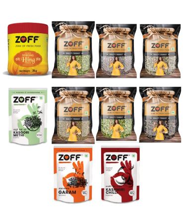 Zoff All Natural Spice kit | Set of 10 Authentic Indian Spices Essential for Every Kitchen | Premium Quality Ingredients for Flavorful Cooking