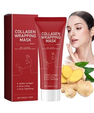 Red Lactose Collagen Wrapping Mask Peel Off Face Masks Collagen Overnight Wrapping Peel Off Facial Mask Collagen Softening Peel Mask Face Masks Skincare Peel Off Hydrating Moisturizing Facial Masks