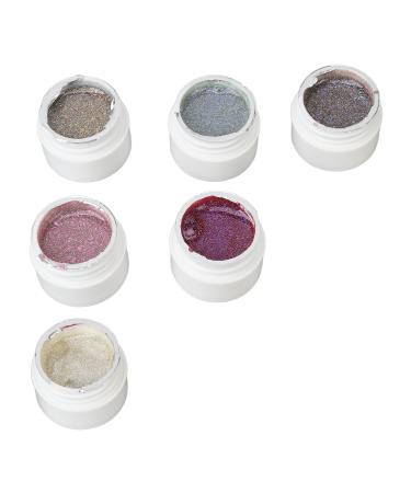 Shiny Glitter Gel Nail Polish Set 6 Colors Holographic Soak Off UV Gel Polish Kit for Women Girls