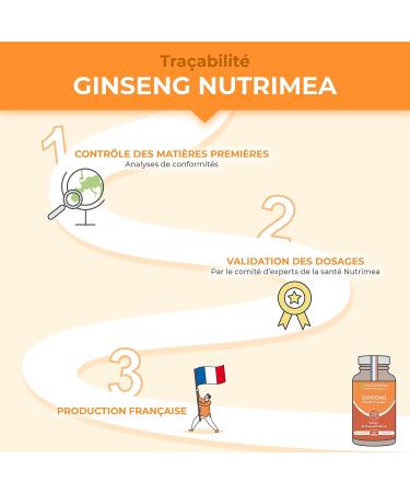 Red and White Ginseng - 100% Natural - Extraction Ratio 10:1 - Dosed at 15% Ginsenosides - Reduce Fatigue - Helps Concentrate - 60 Capsules - Nutrimea - Buy Online on GoSupps.com
