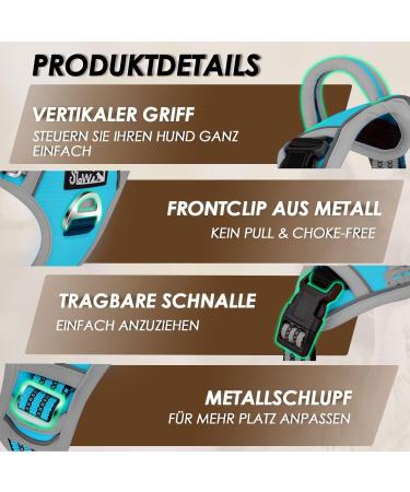 Eyin Adjustable Dog Harness for Small Dogs | Breathable Reflective Padded | Daily Training | Blue (S) - Fits Neck 32-46cm Chest 35-63cm - Buy Online on GoSupps.com