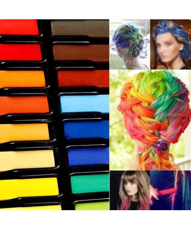 Hair Chalk 24-Color Hair Chalk Comb for Kids Bright Hair Color Washable Hair Dye DIY Unique Look Suitable for Birthday Christmas Parties - Buy Online on GoSupps.com