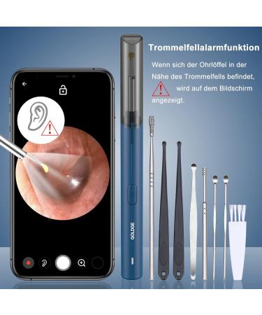 Golden Otoscope Ear Wax Remover - Ultra-Thin HD 1080p Endoscope with 6 LED Lights for iPhone iPad & Android - Safe for Kids & Adults - Buy Online on GoSupps.com
