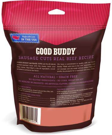 Castor & Pollux Good Buddy Natural Dog Treats - USA-Made Sausage Cuts Beef 5oz - Buy Online on GoSupps.com
