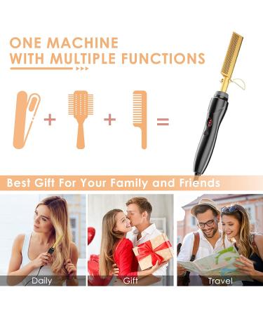 Professional Electric Hot Comb for African American Hair - High Heat Ceramic Hair Press Straightener in Gold - Buy Online on GoSupps.com