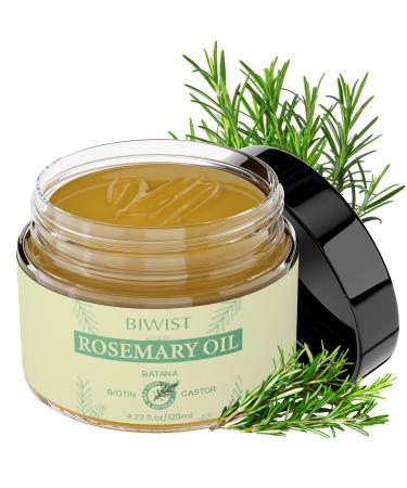 Rosemary Oil for Hair Growth Organic Rosemary Hair Oil for Thin Hair Eyebrows Beard 100% Natural Rosemary Ointment with Batana for Skin Care Body Massage Men and Women(4.23 Floz/120ml)