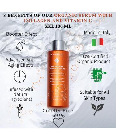 Vitamin C Serum Hyaluronic Acid Collagen Retinol 100ml |Hydrating Organic Skin Care for Brightening Anti-Ageing Sebum Control |Peptides Aloe Vera | BIO Face Moisturiser Natural Cosmetics | Italy - Buy Online on GoSupps.com
