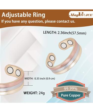 MagVIVACE Pure Copper Ring for Women | Tricolor Gold Magnetic Ring - Perfect Jewelry Gift - Buy Online on GoSupps.com