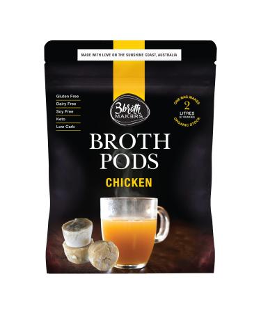3 Broth Makers 100% Organic Chicken Bone Broth in a Freeze Dried Pod. Makes 8 Mugs of Broth or 67 Oz NO Added Flavours or Preservatives, NO Allergens, NO Sodium. Rich in Collagen Protein. Doesnt Break Fast, Keto, Low Carb