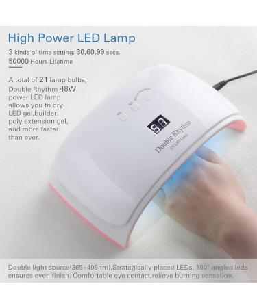 Gel Nail Polish Kit with 48W UV Lamp - 15 Pastel & Glitter Colors | Professional Nail Salon Quality | DIY Home Manicure Set - Buy Online on GoSupps.com