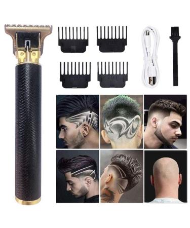 Hair Trimmer for Men,Electric Pro Li Outliner Barber Accessories,USB Rechargeable Cordless Close Cutting T-Blade Trimmer for Men Zero Gapped Detail Beard Shaver Barbershop(Black).