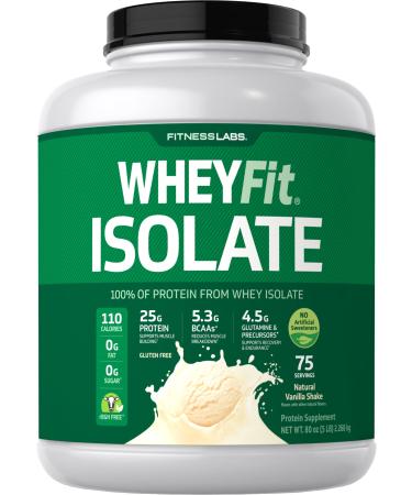 Fitness Labs Whey Protein Isolate Powder | 5 lb | 25g Protein | WheyFit | Vanilla Flavor | Non-GMO Gluten Free 5 Pound Natural Vanilla