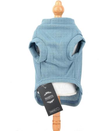 Soft Cotton Vest T-shirts for Small & Medium Dogs - Breathable Summer Clothing for Puppies & Cats - Paidful Blue Sleeveless Tees - Buy Online on GoSupps.com